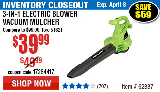 3-In-1 Electric Blower Vacuum Mulcher