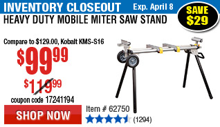 Heavy Duty Mobile Miter Saw Stand