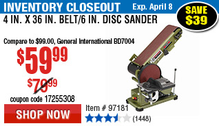 4 in. x 36 in. Belt/6 in. Disc Sander