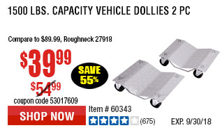 1500 lbs. Capacity Vehicle Dollies 2 Pc