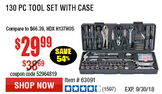 130 Pc Tool Set with Case