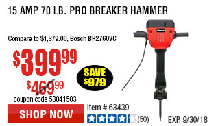 15 Amp 70 Lb. Pro Breaker Hammer