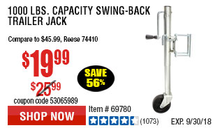 1000 lbs. Capacity Swing-Back Trailer Jack