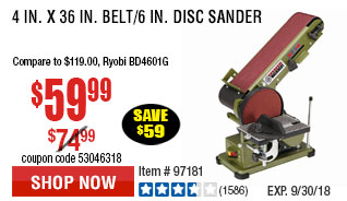 4 in. x 36 in. Belt/6 in. Disc Sander