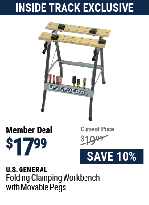 Folding Clamping Workbench with Movable Pegs