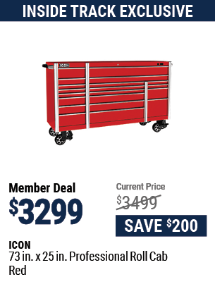 73 in. x 25 in. Professional Roll Cab, Red