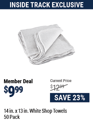 14 in. x 13 in. White Shop Towels, 50 Pack