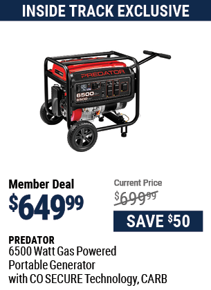 6500 Watt Gas Powered Portable Generator with CO SECURE Technology, CARB