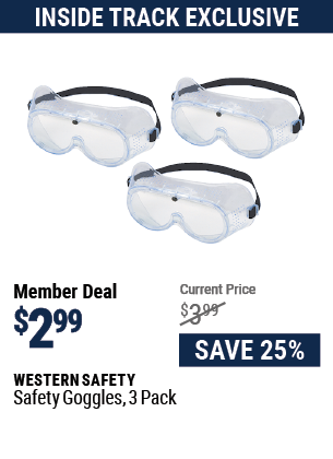 Safety Goggles, 3 Pack