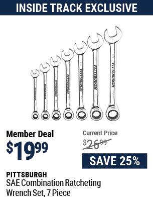 SAE Combination Ratcheting Wrench Set, 7 Pc.