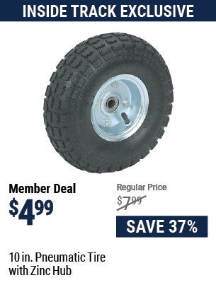 10 in. Pneumatic Tire with Zinc Hub