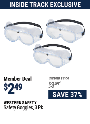 Safety Goggles, 3 Pk.