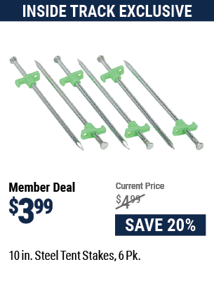 10 In. Steel Tent Stakes, 6 Pk.