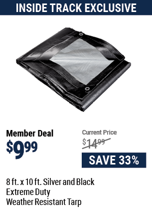 8 ft. x 10 ft. Silver and Black Extreme Duty Weather Resistant Tarp