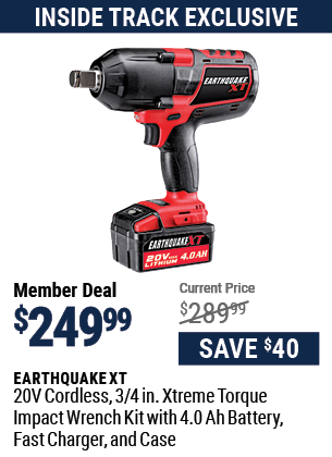 20v Cordless 3/4 in. Xtreme Torque Impact Wrench Kit with 4.0 Ah Battery, Fast Charger and Case