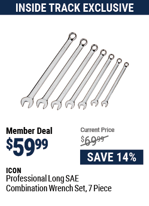 Professional Long SAE Combination Wrench Set, 7 Piece