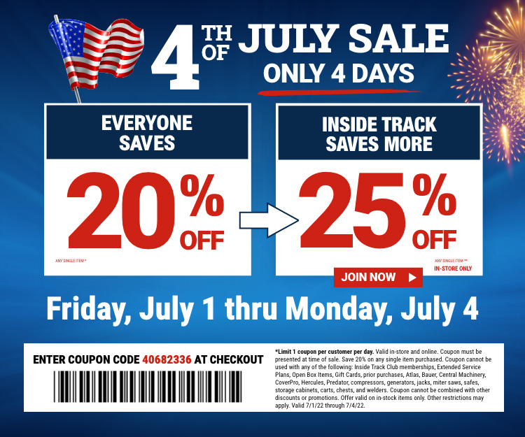 4th of July Sale - July 1 Thru July 4 - Join Now