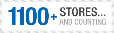 1100 plus stores nationwide