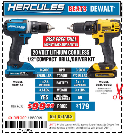 20V Lithium Cordless 1/2 in. Compact Drill/Driver Kit
