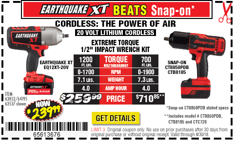 20V Max Lithium 1/2 in. Cordless Xtreme Torque Impact Wrench Kit