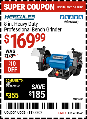 8 in. Heavy Duty Professional Bench Grinder