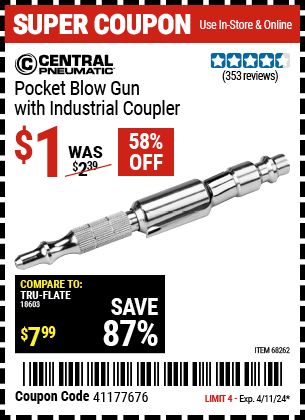 Pocket Blow Gun with Industrial Coupler