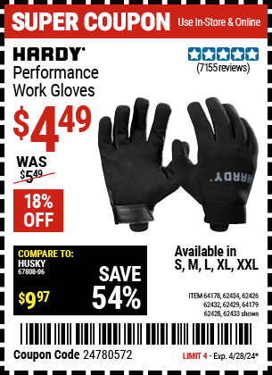 Performance Work Gloves, X-Large