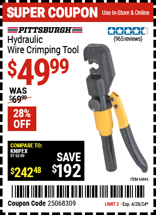 HYDRAULIC WIRE CRIMPING TOOL