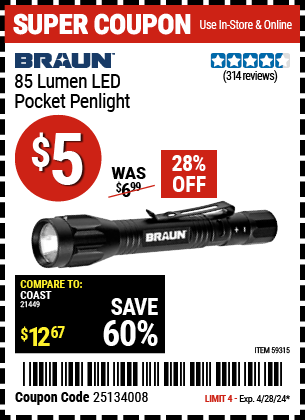 85 Lumen LED Pocket Penlight