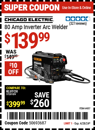 80 Amp Inverter Arc Welder