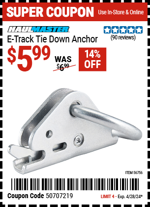 E-Track Tie Down Anchor