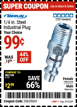 1/4 in. Female Steel Industrial Plug
