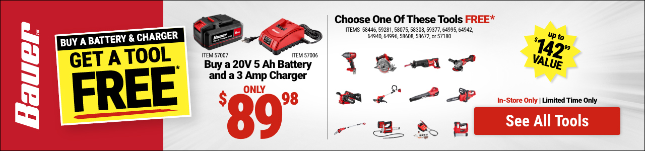 Bauer Buy a 5Ah Battery & Charger and Get a Tool Free