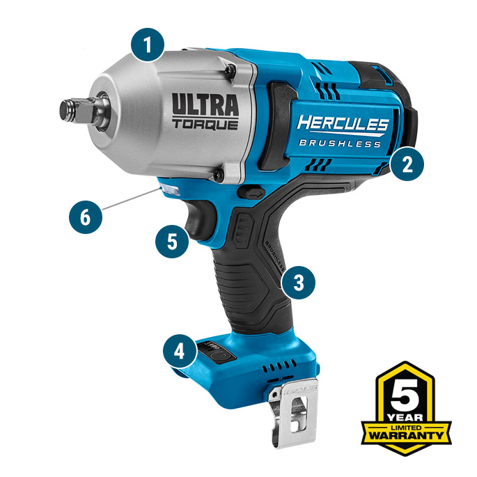 20V Brushless Cordless 1/2 in. Ultra Torque Impact Wrench - Tool Only