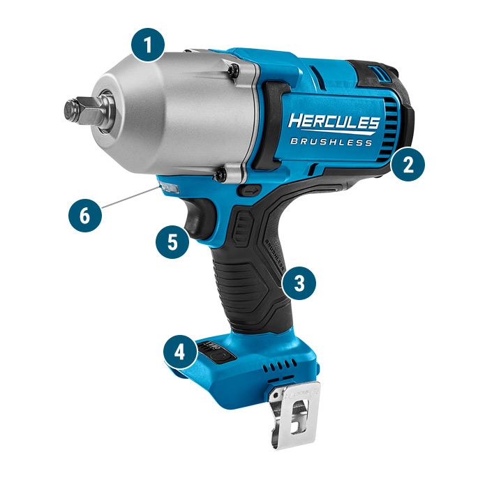 20V Brushless Cordless 1/2 in. High Torque Impact Wrench - Tool Only