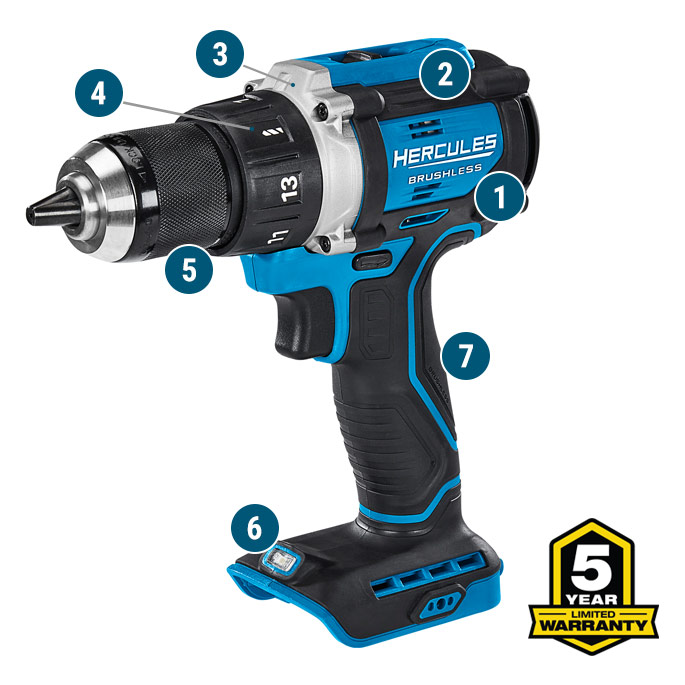 20V Brushless Cordless 1/2 in. Compact Variable Speed Hammer Drill/Driver - Tool Only