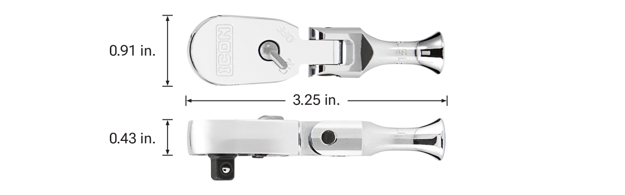 G2 1/4 in. Drive, 3-1/4 in. Stubby Flex Ratchet