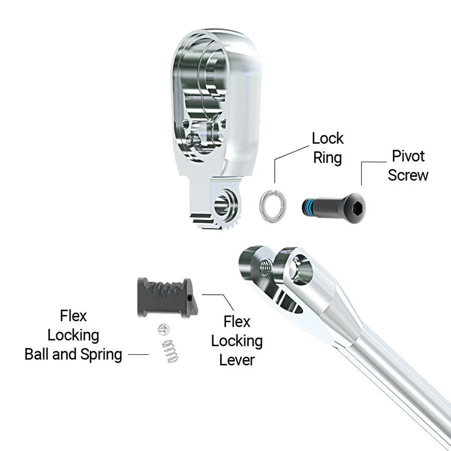 G2 3/8 in. Drive, 14 in. Long Locking Flex Ratchet with