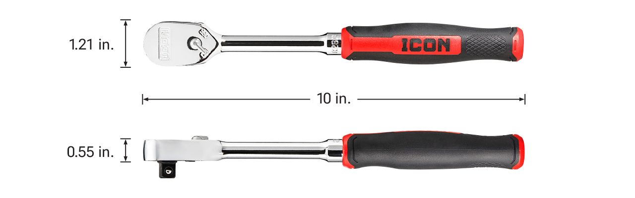 G2 3/8 in. Drive, 10 in. Standard Ratchet with Comfort Grip