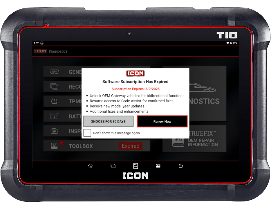 Pre-Paid 12-Month Subscription with Repair Information for ICON T8