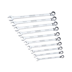 ICON Metric Professional Ratcheting Combination Wrench Set With Anti-Slip Grip, 10 Pc. - 64840