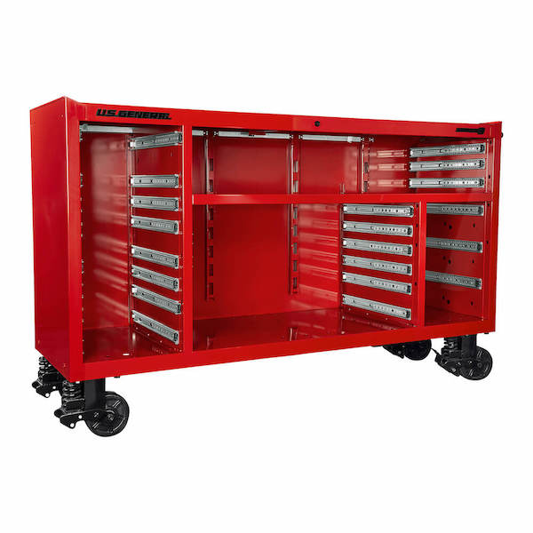 72 in. x 22 in. Triple-Bank Roll Cab, Series 3, Red