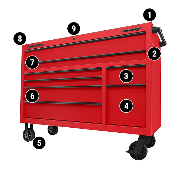56 in. x 22 in. Roll Cab, Series 3, Black