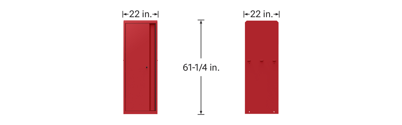 22 in. End Locker, Series 3, Slate Gray