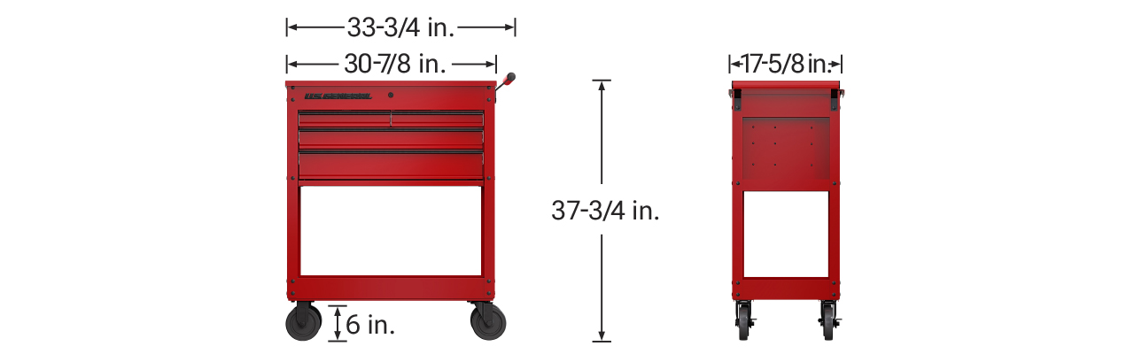 30 in. 4-Drawer Tech Cart, Series 3, Blue