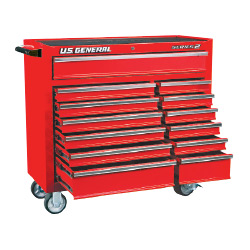 U.S. General 44 in. X 22 in. Double Bank Roller Cabinet, Red