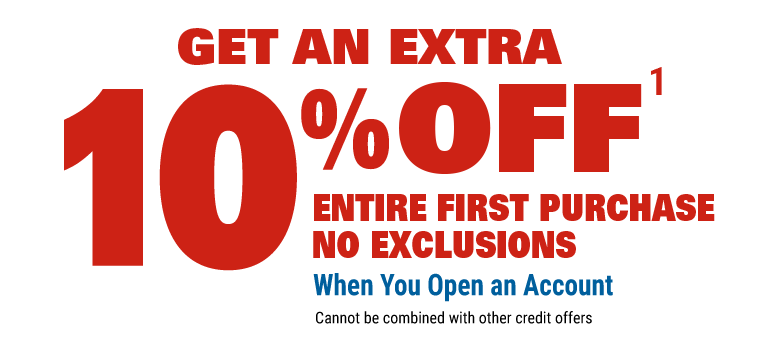 Get an Extra 10% off entire first purchase - No exclusions